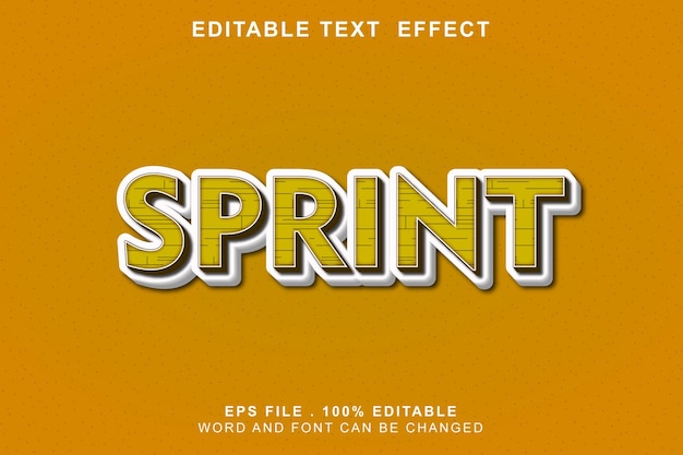 Sprint editable de efecto de texto