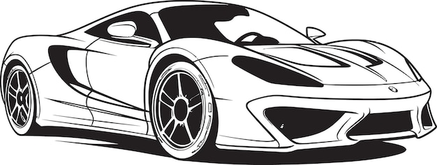 SprintStyle Sportscar Lineart Logotipo en el diseño elegante del icono vectorial negro TurboTwist del icono vectorio negro