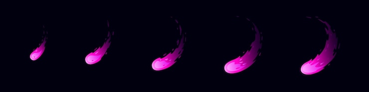 Vector sprite hoja fuego espada ataque fuego rosa huelga círculo llama animación para un juego o caricatura