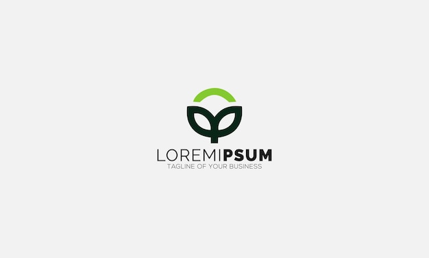 Sprout mockup eco logo, plántula de hoja verde, planta en crecimiento