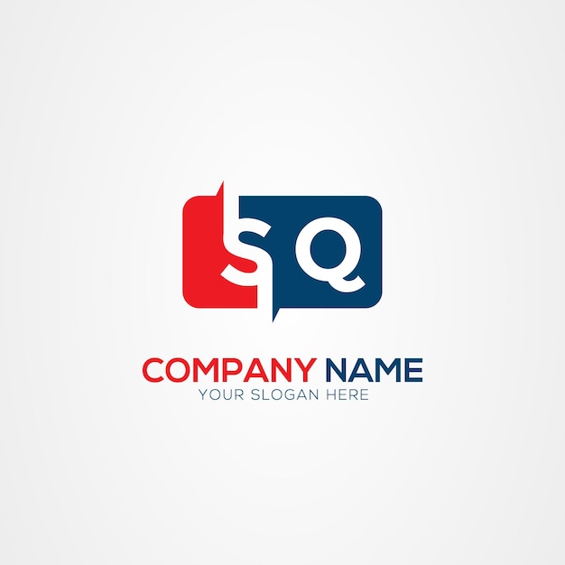 SQ o QS Creative Modern Letters Elemento de diseño del logotipo