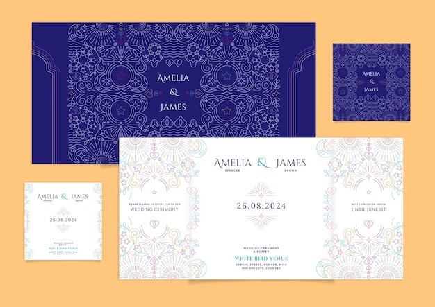 Vector square_window_fold_wedding_invitation_oriental_themed (en inglés)