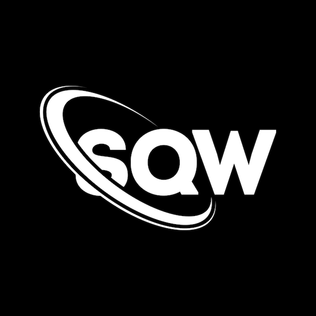 SQW logotipo SQW letra SQW diseño de logotipo de letra Iniciales SQW Logotipo vinculado con círculo y mayúscula logotipo monograma SQW tipografía para negocios de tecnología y marca inmobiliaria