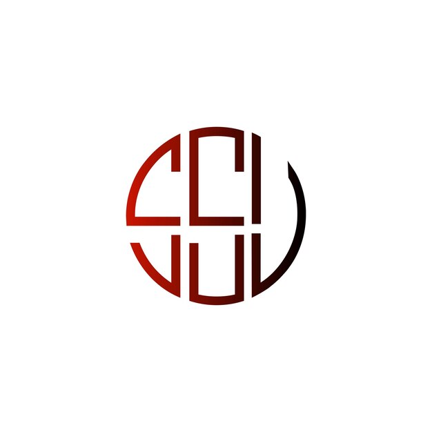 ssu creativo círculo inicial atemporal espacio negativo diseño de logotipo de monograma