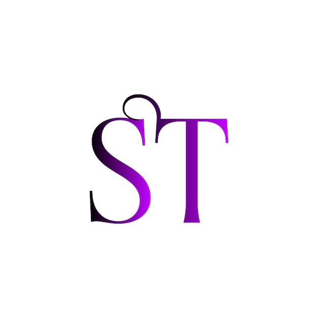 ST inicial creativo moderno minimalista atemporal espacio negativo monograma diseño de logotipo de negocio