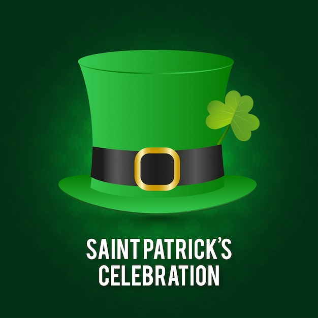 St Patrick typogrpahic con fondo de patrón verde