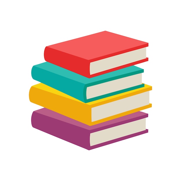 Stack of Books Ilustración vectorial Símbolo académico y literario para el aprendizaje Educación y conocimiento