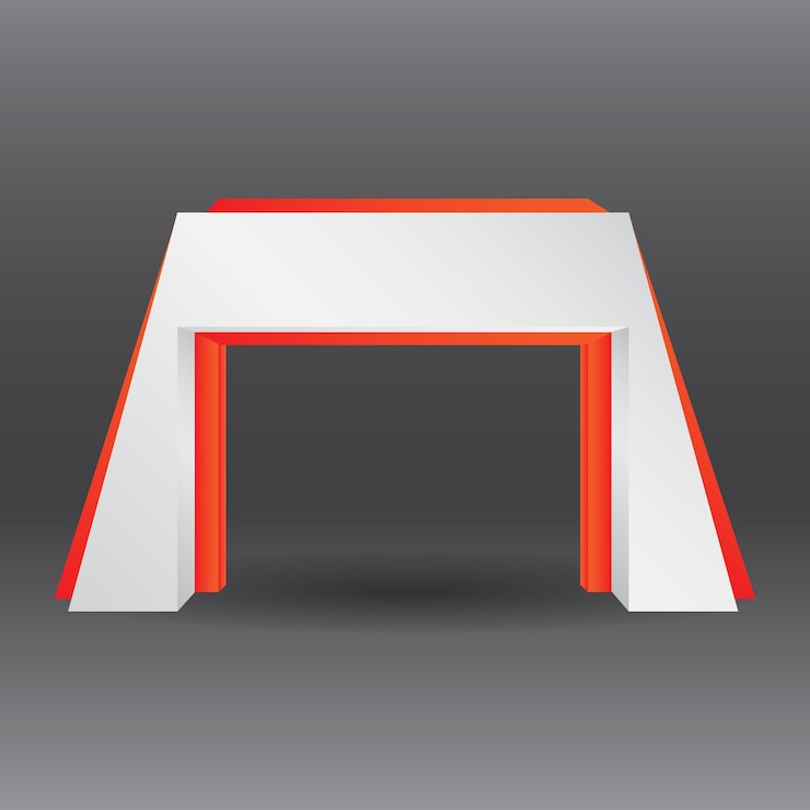 Vector stand de exhibición de simple wall booth mockup para renderizado 3d de eventos