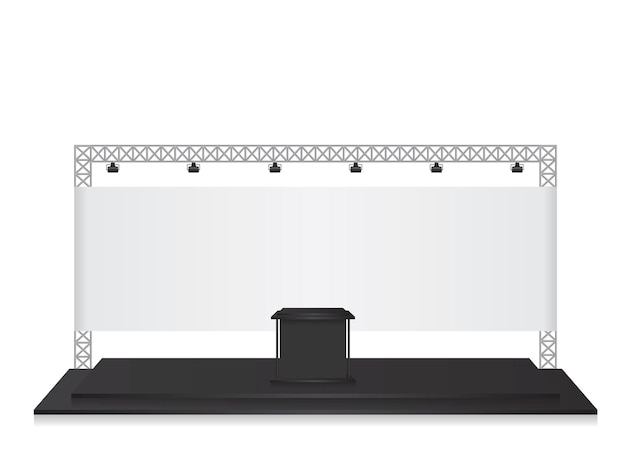 Stand de exposición comercial negro
