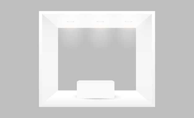 Stand de exposición feria comercial cabina de identidad corporativa estilo de caja simulada con plantilla de luz empotrada Empt