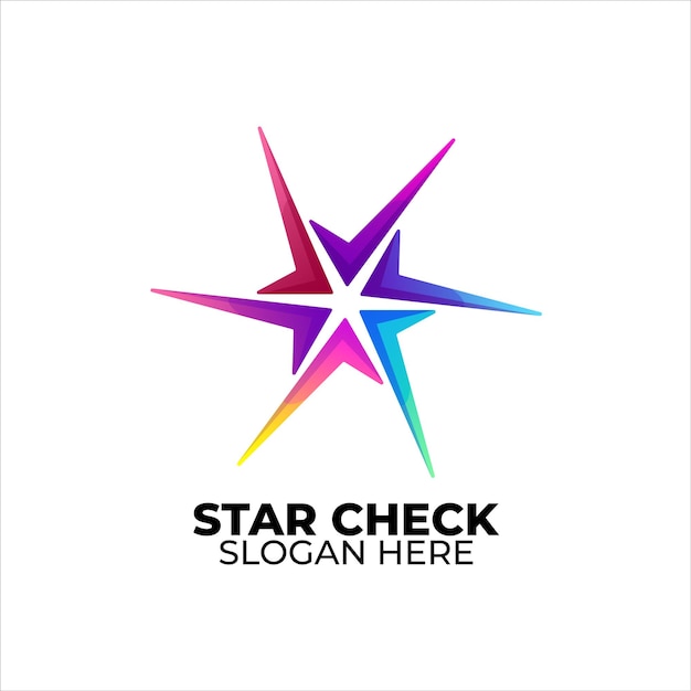 Star check logo colorido estilo degradado