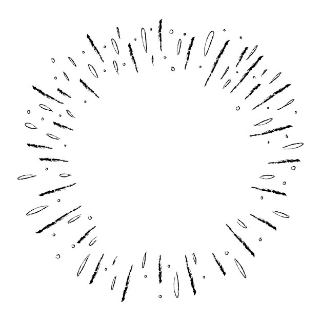 Starburst doodle elemento de diseño dibujado a mano Ilustración de boceto de estallido solar