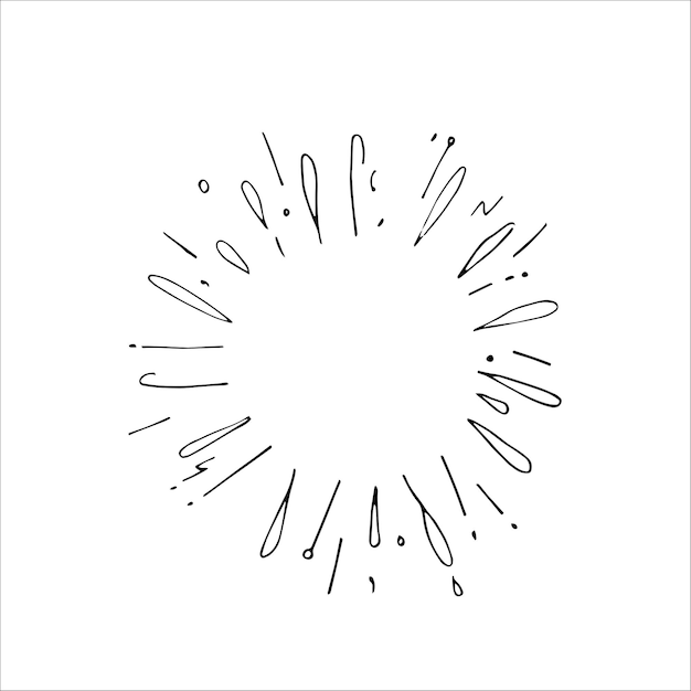 Starburst doodle Fuegos artificiales vectoriales dibujados a mano