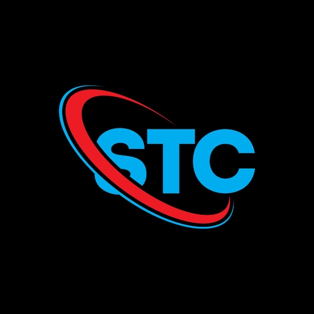 STC logotipo STC letra STC diseño de la letra STC iniciales STC logo vinculado con círculo y mayúscula monograma STC tipografía para negocios de tecnología y marca inmobiliaria