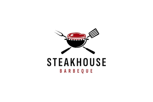 Steak house logo vector icono ilustración