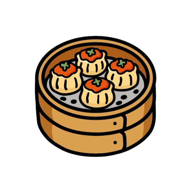 Steaming Dim Sum Delights A Traditional Bamboo Basket of Asian Dumplings