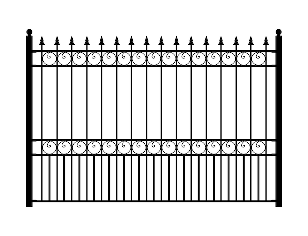 Stell spike valla silueta puerta de metal entrada ilustración