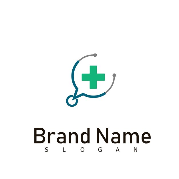 Stetoskop consulta médico salud logo cuidado hospital diseño