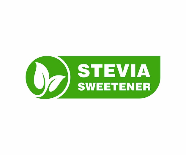 Stevia edulcorante producto natural etiqueta diseño de logotipo stevia dulce etiqueta sello