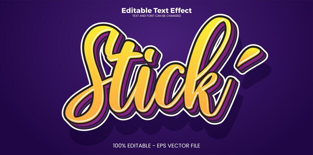 Stick Efecto de texto editable en estilo moderno de tendencia