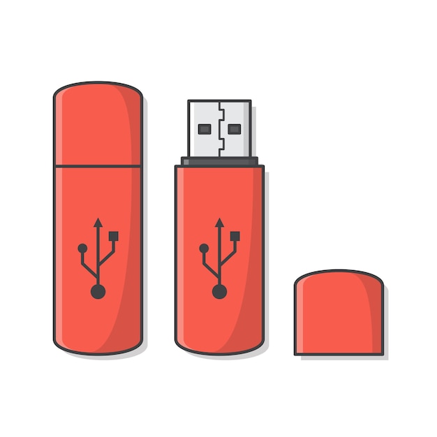 Stick de memoria USB aislado en blanco