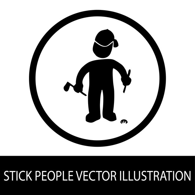 Stick personas vector ilustración diseños