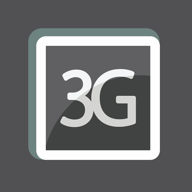Sticker 3G adecuado para el diseño de símbolos de aplicaciones móviles editable