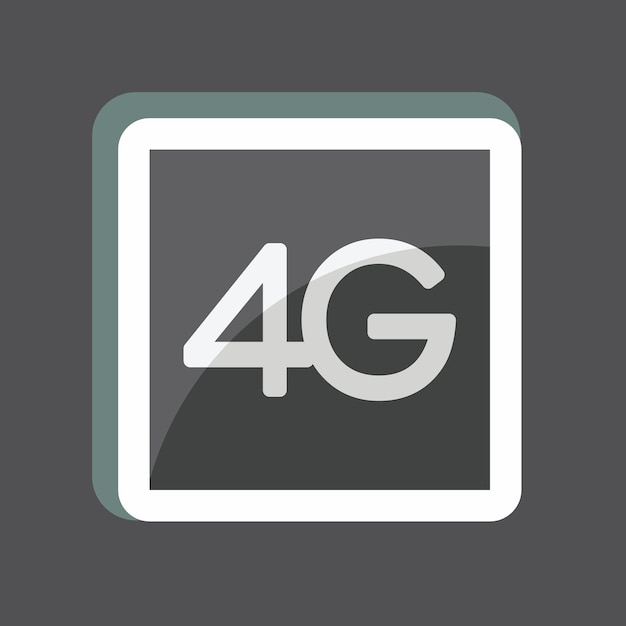 Sticker 4G adecuado para el diseño de símbolos de aplicaciones móviles editable