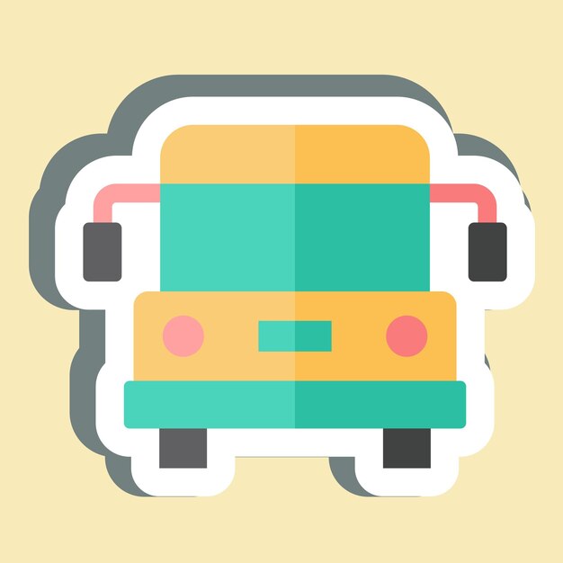 Sticker Airport Bus relacionado con el símbolo del aeropuerto Ilustración de diseño simple