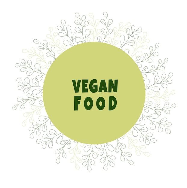 Vector sticker de alimentos veganos