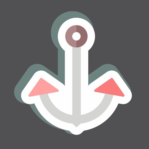 Sticker Anchor 2 adecuado para el símbolo del mar diseño simple editable