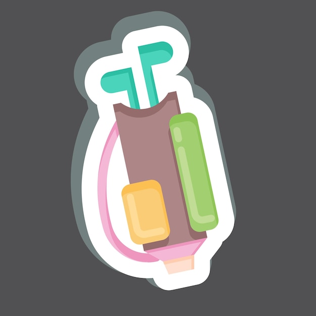 Sticker Bolsa de golf relacionada con el símbolo del equipo deportivo editable