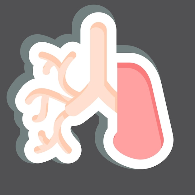Sticker Bronchus relacionado con el símbolo del órgano humano ilustración simple