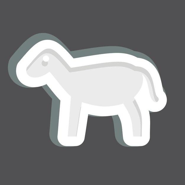 Sticker Cabra relacionada con el símbolo de Eid Al Adha diseño simple editable