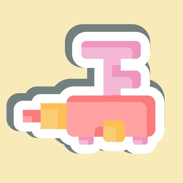 Sticker Caja de cambios de dirección relacionada con el símbolo de mantenimiento del automóvil ilustración simple