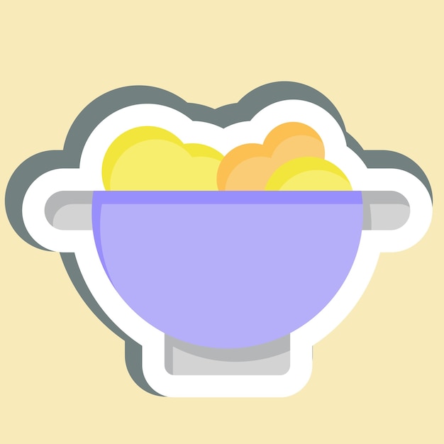 Sticker Colander relacionado con el símbolo de la herramienta de cocina ilustración de diseño simple