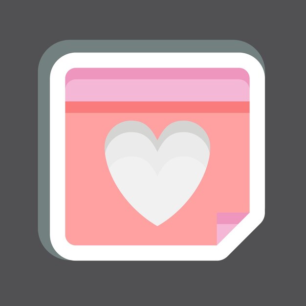 Sticker Día de San Valentín relacionado con el símbolo del Día de San Valentine diseño simple editable