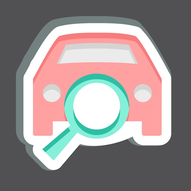 Sticker Diagnóstico relacionado con el símbolo de automóvil diseño simple editableSticker Diagnosis relacionado con el simbolo de automóvil diseño sencillo editable