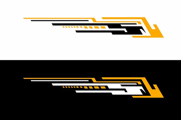 Sticker de elemento de raya de automóvil para diseño vectorial de deportes de carreras EPS 10