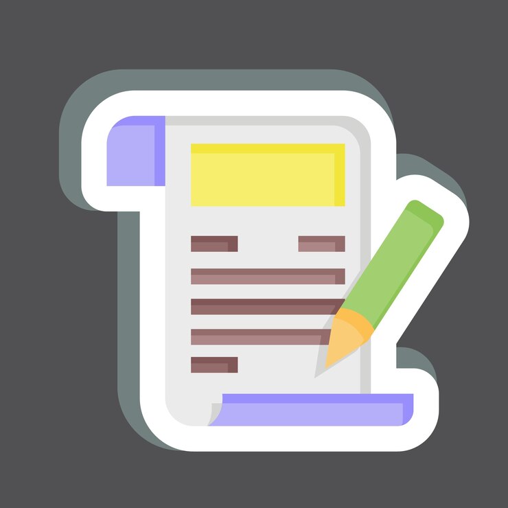 Vector sticker escritura relacionada con el símbolo de comunicación ilustración de diseño simple