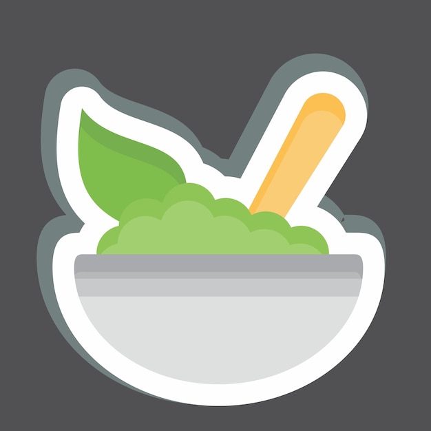 Sticker Espinaza relacionada con el símbolo vegano diseño simple editable