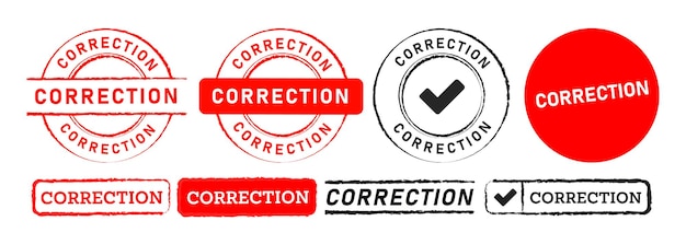 Sticker de etiqueta de corrección de sello de goma rojo y negro para confirmar el negocio correctivo