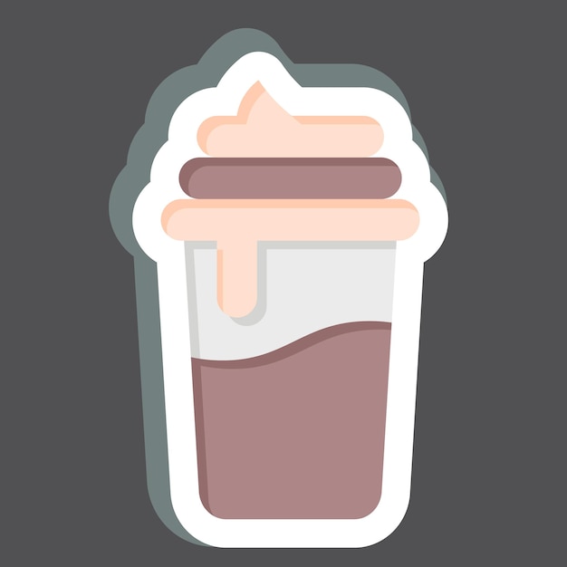 Sticker Frappe relacionado con el símbolo del café diseño simple editable
