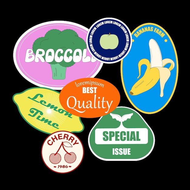 Sticker de frutas y verduras