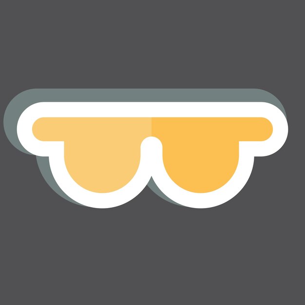 Sticker gafas de seguridad relacionadas con el símbolo de carpintería ilustración simple