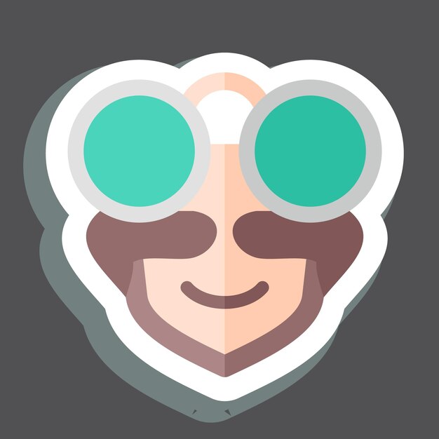 Sticker Gafas de sol relacionadas con el símbolo Hipster diseño simple editable