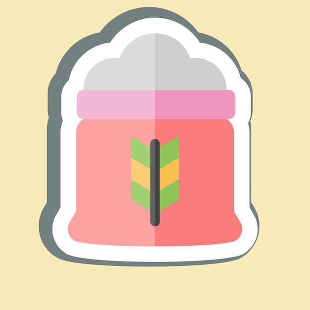 Sticker Harina relacionada con el símbolo del desayuno ilustración simple