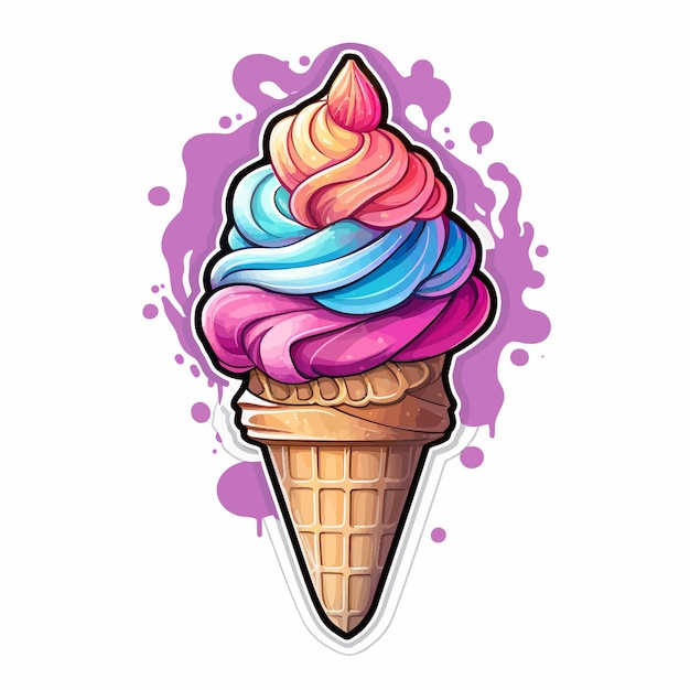 Sticker de helado dulce