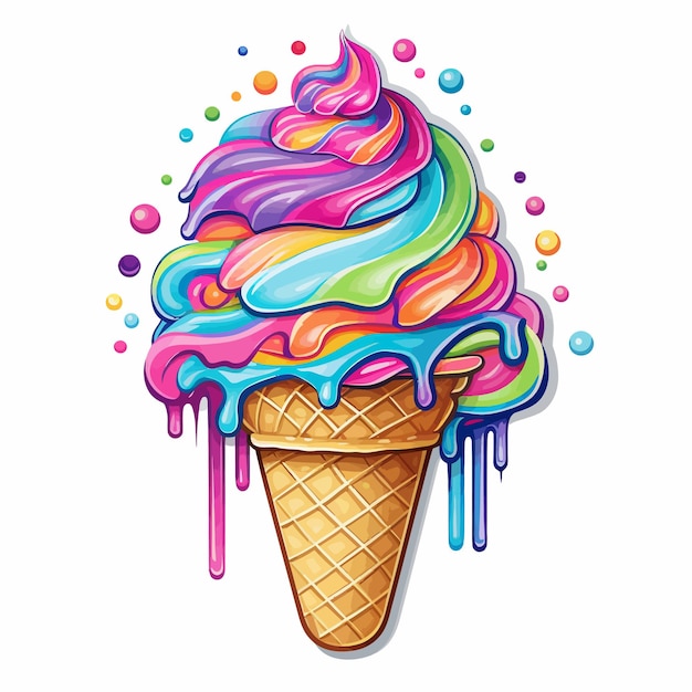 Sticker de helado dulce