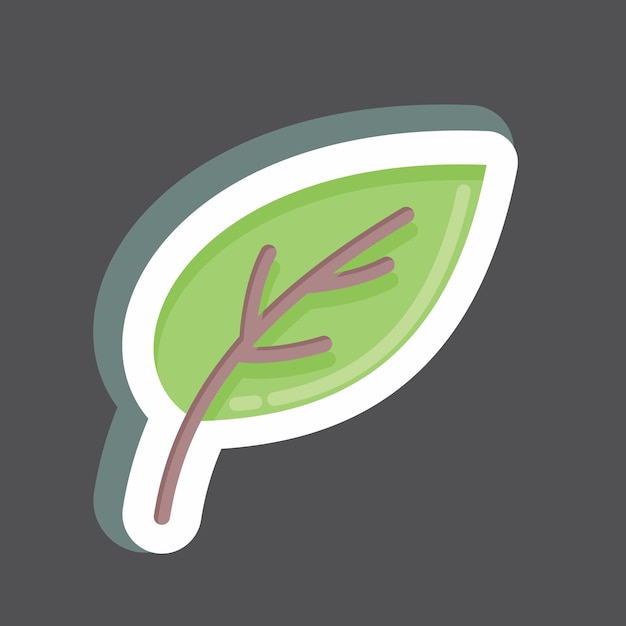 Sticker Hoja relacionada con el símbolo de Flora diseño simple editable